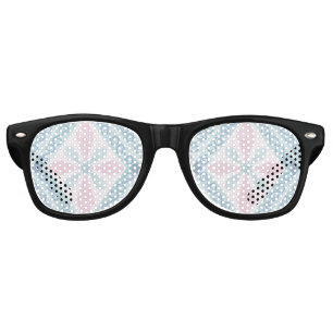 diamond shaped blue pattern retro sunglasses