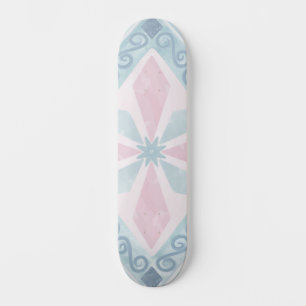 diamond shaped blue pattern skateboard
