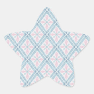 diamond shaped blue pattern star sticker
