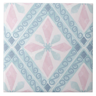 diamond shaped blue pattern tile