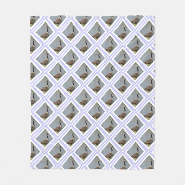 Diamond Shaped Goose By Pond Fleece Blanket (Front)