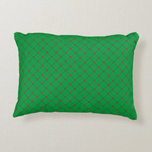 Diamond Shaped Red Heart & Line Art Accent Pillow