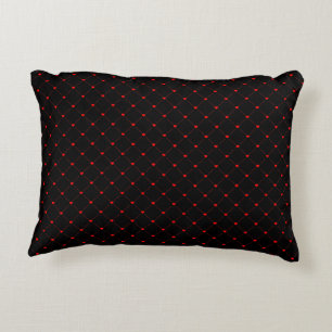 Diamond Shaped Red Heart & Line Art Accent Pillow