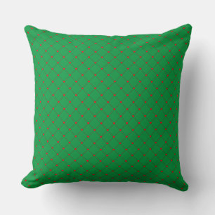 Diamond Shaped Red Heart & Line Art Throw Pillow