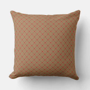 Diamond Shaped Red Heart & Line Art Throw Pillow