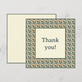 Diamond Shapes in Neutral Tones Thank You Card