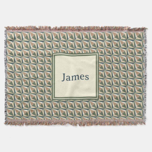 Diamond Shapes in Neutral Tones  Throw Blanket (Front)