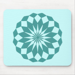 Diamond Shapes in Teal Turquoise Mandala Mousepads
