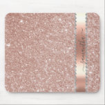 Diamond Silver Glitter Name Monogram  Mouse Pad<br><div class="desc">This design does not contain actual glitter or sequins. It may be personalized in the area provided by changing the photo and/or text. Or it can be customized by clicking Personalize this Template and then choosing the click to customize further option and delete or change the colour of the background,...</div>