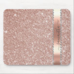 Diamond Silver Glitter Name Monogram  Mouse Pad<br><div class="desc">This design does not contain actual glitter or sequins. It may be personalized in the area provided by changing the photo and/or text. Or it can be customized by clicking Personalize this Template and then choosing the click to customize further option and delete or change the colour of the background,...</div>