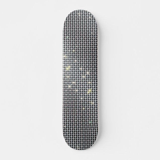 Diamond skateboard, brilliant skate, white crystal skateboard (Front)