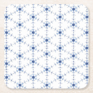 Diamond Snowflake Pattern Square Paper Coaster