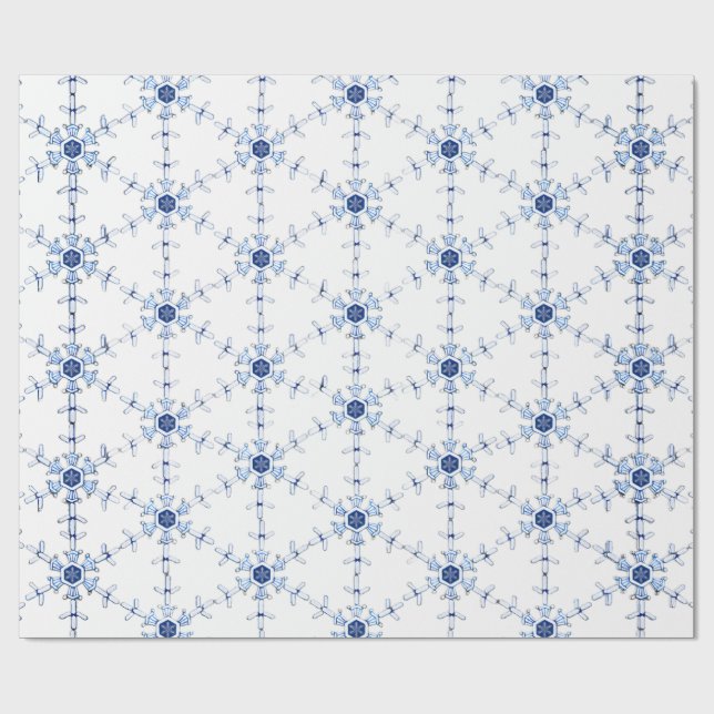 Diamond Snowflake Pattern Wrapping Paper (Flat)