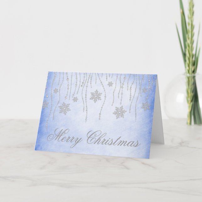 Diamond Snowflakes Christmas Holiday Greeting Card (Front)