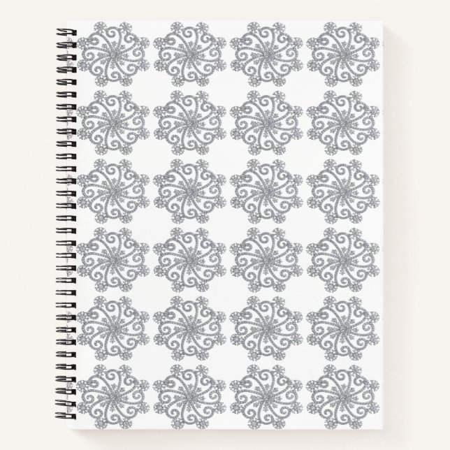 Diamond Snowflakes Spiral Notebook (Front)