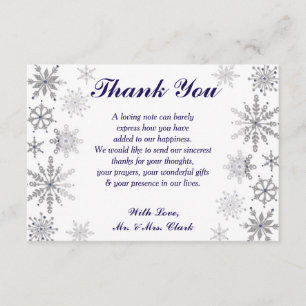 Diamond Snowflakes Thank you Card