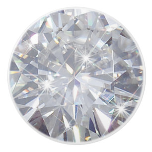 Diamond Solitaire Ceramic Drawer Pull Knob