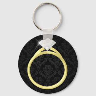 Diamond Solitaire Ring Keychain