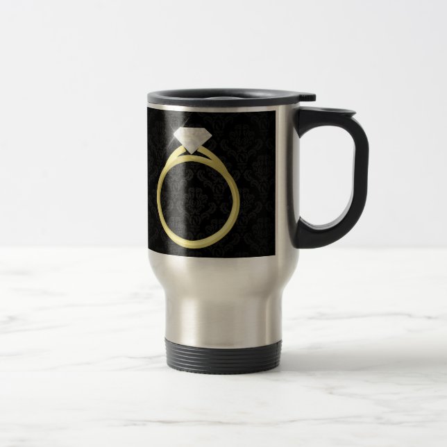 Diamond Solitaire Ring Travel Mug (Right)
