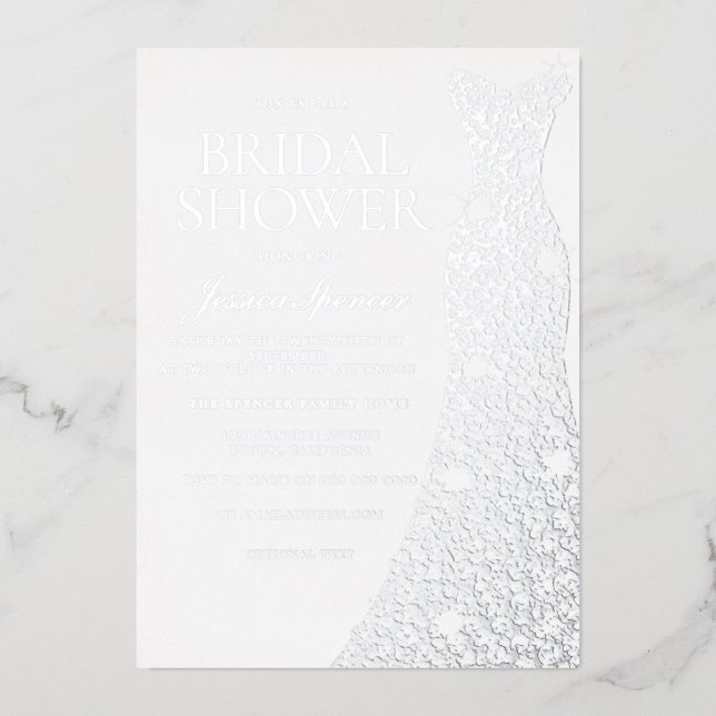 Diamond Sparkle Dress Wedding Bridal Shower Silver (Front)