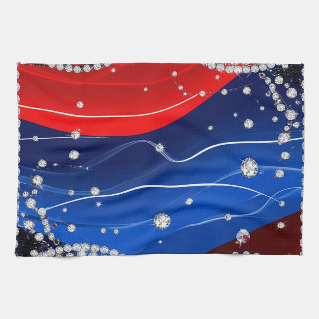 Diamond Sparkle Luxury Background Kitchen Towel (Horizontal)