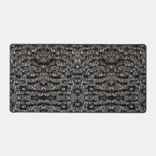 Diamond sparkly pattern elegant silver and black desk mat