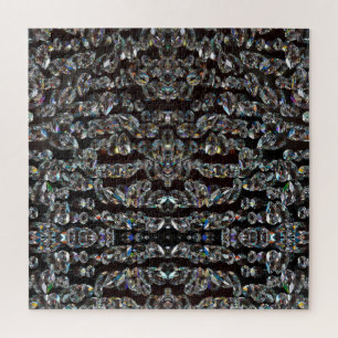 Diamond sparkly pattern elegant silver and black jigsaw puzzle