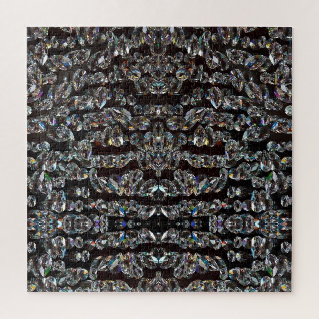Diamond sparkly pattern elegant silver and black jigsaw puzzle (Vertical)