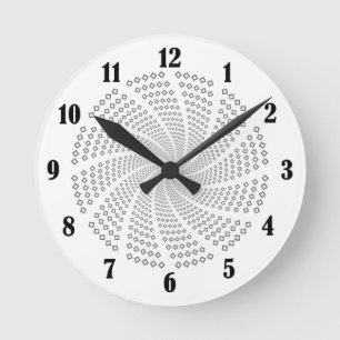 diamond square black frames deco round clock