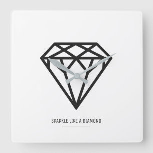 Diamond Square Wall Clock