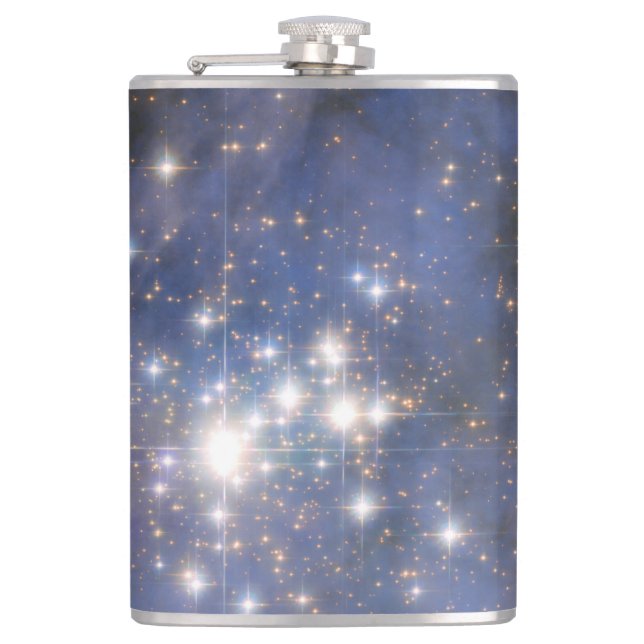 Diamond Stars in Carina Nebula Hubble Space Hip Flask (Front)