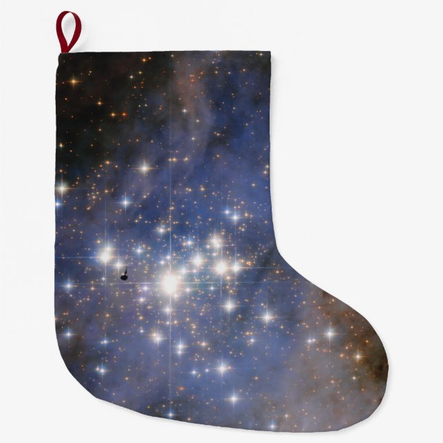 Diamond Stars in Carina Nebula Hubble Space Large Christmas Stocking (Front)