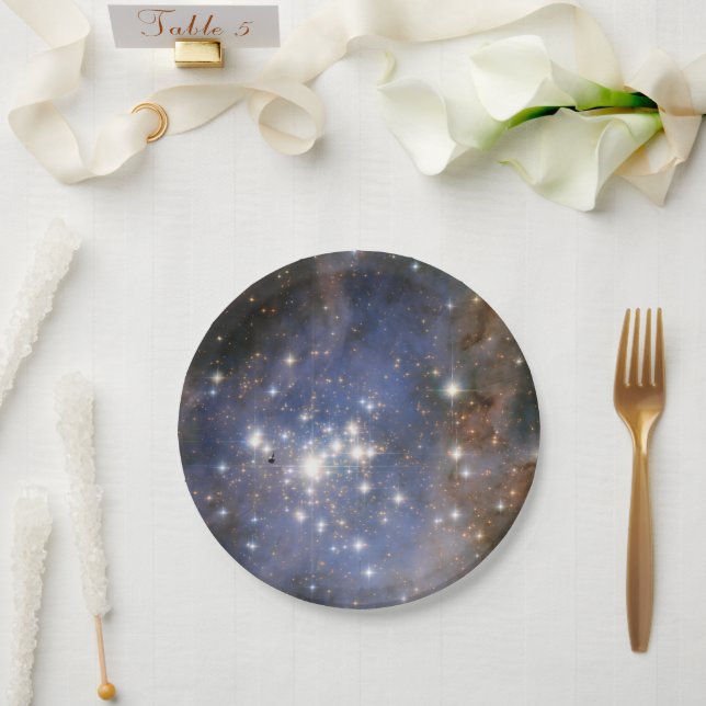 Diamond Stars in Carina Nebula Hubble Space Paper Plate (Wedding)