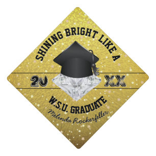 Diamond Stars Shining Bright Graduation Cap Topper