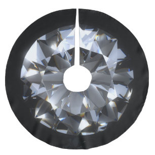 Diamond stone: black space sparkle. brushed polyester tree skirt