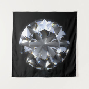 Diamond stone: black space sparkle. tapestry