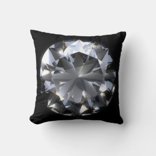 Diamond stone: black space sparkle. throw pillow