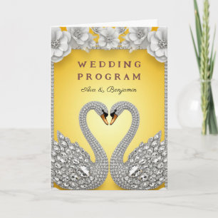 Diamond Swan Wedding Pair Luxury Romance Theme Program