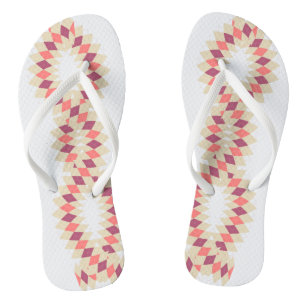 Diamond Swirl Pattern Flip Flops