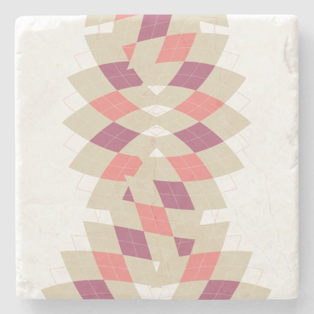 Diamond Swirl Pattern Stone Coaster (Front)