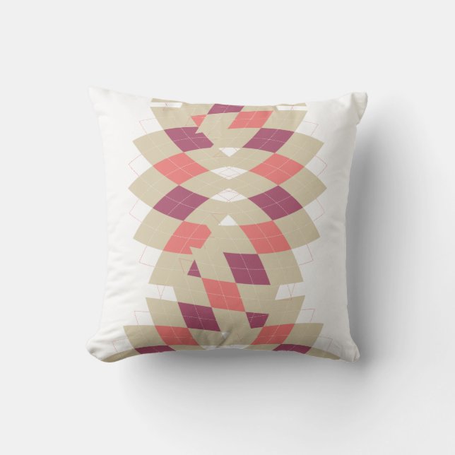 Diamond Swirl Pattern Throw Pillow (Front)