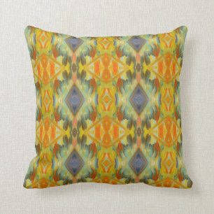 Diamond Tapestry Elegant Modern Ikat Southwest Throw Pillow