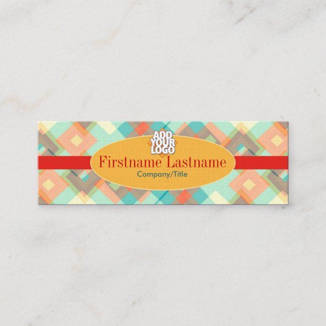 Diamond textile Retro Mini Business Card (Front)