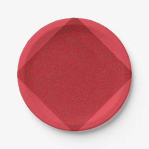 Diamond Texture Red Party Plate – Customizable