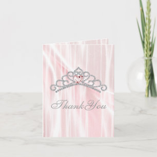 Diamond Tiara Pink Princess Thank You Card