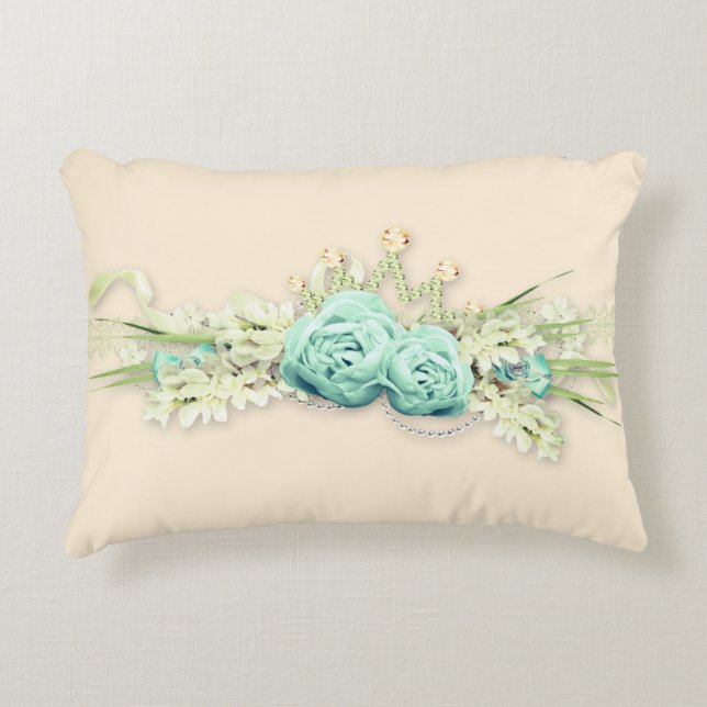 Diamond Tiara rose dentelle mignonne coussin inver (Devant)
