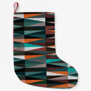 Diamond Tiles: Colourful Floor Mosaic Small Christmas Stocking