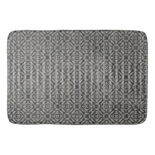 Diamond Tiles & Stripes Pattern Bath Mat
