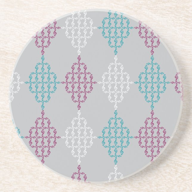 Diamond Treble Clef Coaster (Front)