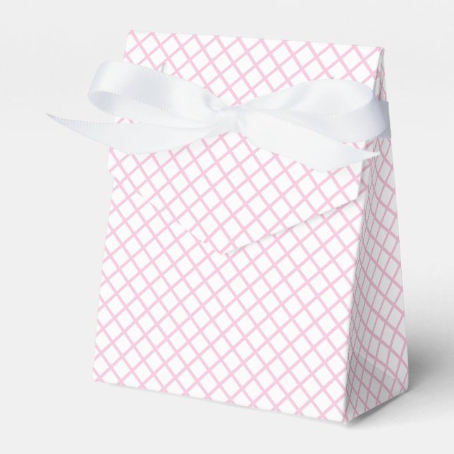 Diamond Trellis Light Pink - White Favor Box (Front Side)